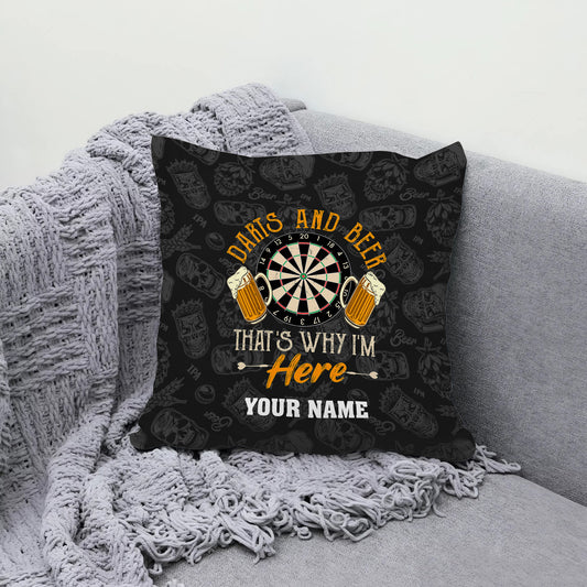 Maxcorners Darts And Beer Vintage Quote Customized Name 3D Pillow