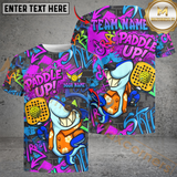 Maxcorners Halloween Graffiti Shark Paddle Up Customized Name & Team Name 3D Shirts
