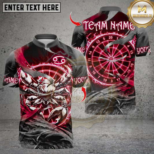Maxcorners Cancer Zodiac Dart Design Multicolor Customized Name, Team Name 3D Shirts