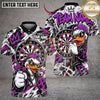 Maxcorners Darts Hip Hop Duck Mascot Cap Crown Graffiti Target Board Pattern Graphic Multicolor Customized Name, Team Name 3D Shirts