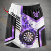 Maxcorners Darts Black Gold Flaming Dartboard Geometric Personalized 3D Skirts With Shorts