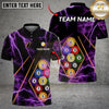 Maxcorners Billiards Ball 9 Black Thunder Lightning Customized Name, Team Name 3D Shirt (6 Colors)