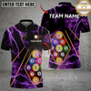 Maxcorners Billiards Ball 9 Black Thunder Lightning Customized Name, Team Name 3D Shirt (6 Colors)
