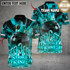Maxcorners Bowling Golden Strike King Multicolor Customized Name, Team Name 3D Shirts