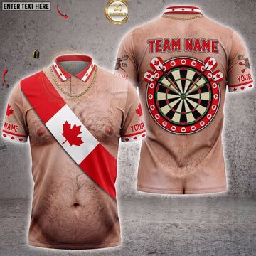Maxcorners Darts Canada Flag Sash Dartboard Personalized Name 3D Unisex Shirt