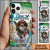 Maxcorners Duck Hunting German Shorthaired Pointer Teal Graphic Marsh Splash Personalized Name 3D Phone Case - Boykin Spaniel