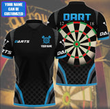 Maxcorners Dart Personalized 3D All Over Printed Blue And Black Sport Shirt