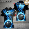 Maxcorners Bowling Flaming Skull Multicolor Customized Name, Team Name 3D Shirts