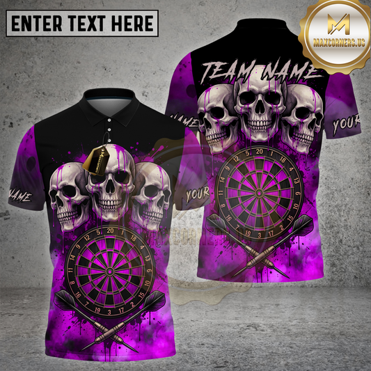 Maxcorners Dart Triple Skull Dark Blood Dartboard Multicolor Options Personalized Name, Team Name 3D Shirt (4 Colors)