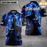 Maxcorners Bowling Shirt Spartan Warrior Lightning Multioptions Personalized Name, Team Name Unisex 3D Shirt (4 Colors)