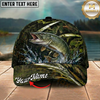 Maxcorners Fishing Woodland Camouflage Water Splash Personalized 3D Cap (12 Fish Species)