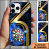 Maxcorners Golden Number Stripe Emerald Smoke Dartboard Personalized Name 3D Phone Case
