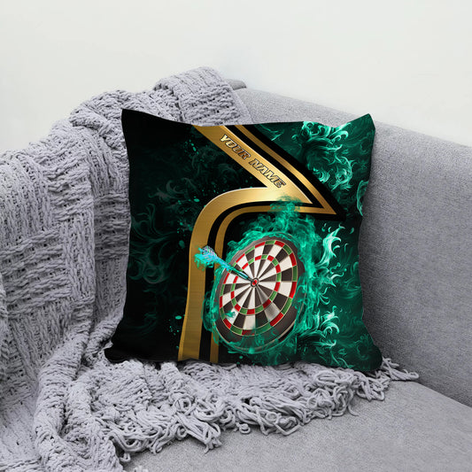 Maxcorners Darts Golden Stripe Fire Target Multicolor Customized Name 3D Pillow