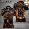 Maxcorners Golf Pitbull Flame Chain Personalized Name, Team Name 3D Shirt (4 Colors)