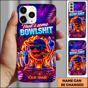 Maxcorners Bowling Funny Bowlshit Ball Multicolor Personalized Name 3D Phone Case
