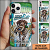 Maxcorners Duck Hunting German Shorthaired Pointer Teal Graphic Marsh Splash Personalized Name 3D Phone Case - German Wirehaired Pointer