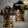 Maxcorners Billiards Ball 9 Black Thunder Lightning Customized Name, Team Name 3D Shirt (6 Colors)