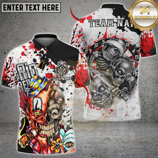 Maxcorners Darts Skull Graffiti Street Art Dartboard Multicolor Customized Name, Team Name 3D Shirts