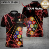 Maxcorners Billiards Ball 9 Black Thunder Lightning Customized Name, Team Name 3D Shirt (6 Colors)