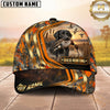 Maxcorners Dog Hunting And Duck Orange Camo Curved Stripe Marsh Scene Multiple Options Personalized Name 3D Cap