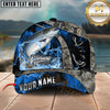 Maxcorners Fishing Water Splash Camo Multi Options Personalized Name 3D Cap (12 Fish Species)