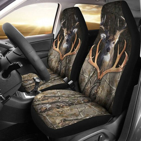 Maxcorners Deer Hunting Buck Camouflage Car Seat Covers