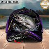 Maxcorners Fishing Purple Lightning Rod Splash Personalized 3D Cap (12 Fish Species)
