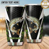 Maxcorners Fishing Tumbler Black White Honeycomb Wing Design Personalized Name Tumbler (13 Species)
