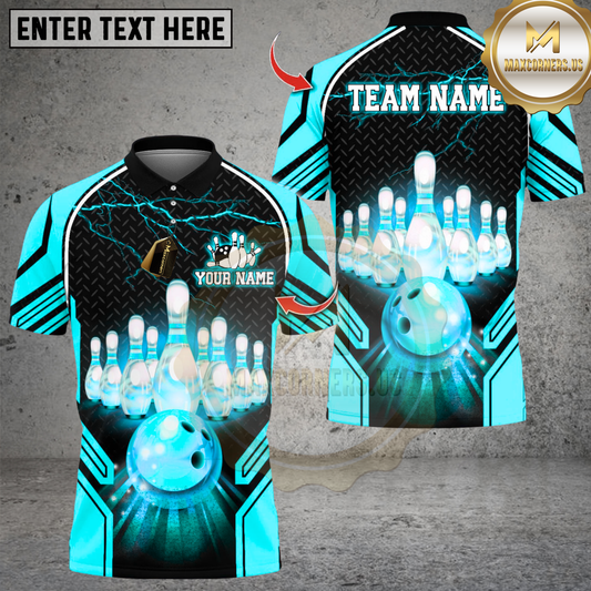 Maxcorners Bowling Thunder Uniform Multicolor Customized Name, Team Name 3D Shirt