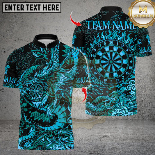Maxcorners Asian Dragon Dart Design Multicolor Customized Name, Team Name 3D Shirts