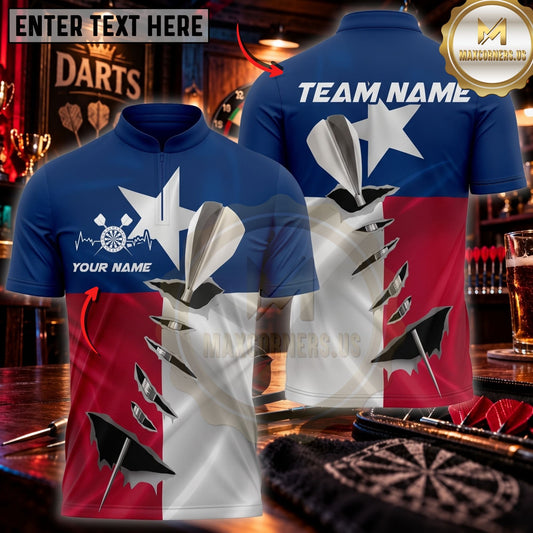 Maxcorners Darts & Dynamic Geometric Bullseye Graphic Customized Name, Team Name 3D Shirts