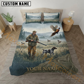 Maxcorners Waterfowl Hunting Blue Marsh Hunter Bedding Set 3D Print Custom Name