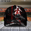Maxcorners Bowling Strike The Blood Multicolor Personalized Name 3D Cap