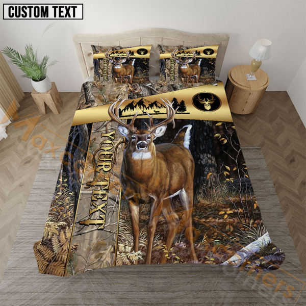 Maxcorners Camo Comforter Set For Hunters Personalized Name Bedding Set 3D All Over Printed