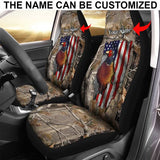 Maxcorners Personalized Name Pheasant Hunting US Flag Camouflage Car Seat Covers