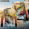 Maxcorners Fishing Sunset Compass Custom Name & Team Name 3D Shirts