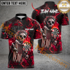 Maxcorners Darts Skull Reaper Thunder Lightning MultiColor Option Customized Name, Team Name 3D Polo Shirt