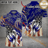 Maxcorners Ameircan Eagle Claws Bowling Jersey Multicolor Option Customized Name, Team Name 3D Polo Shirt