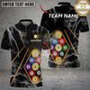 Maxcorners Billiards Ball 9 Black Thunder Lightning Customized Name, Team Name 3D Shirt (6 Colors)