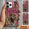 Maxcorners Duck Hunting German Wirehaired Pointer Pink Duck Hunting Graphic Personalized Name 3D Phone Case - Chocolate Labrador Retriever
