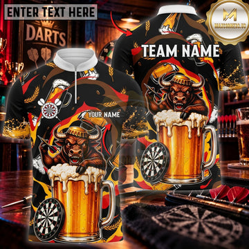 Maxcorners Darts & Beer Mug Dartboard Graphic Customized Name, Team Name 3D Shirts