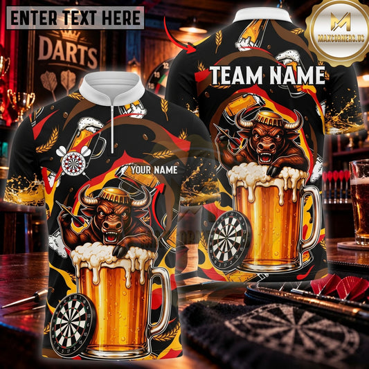 Maxcorners Darts & Beer Mug Dartboard Graphic Customized Name, Team Name 3D Shirts