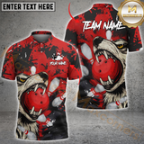 Maxcorners Wolf Strike Bowling Multicolor Customized Name, Team Name 3D Shirts