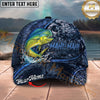 Maxcorners Fishing Water Splash Dark Scale Personalized Name 3D Cap (12 Fish Species)