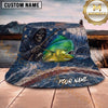 Maxcorners Fishing Dark Lightning Fishing Illustration with Dramatic Effect Personalized Name 3D Bucket Hat (13 Fish Species)