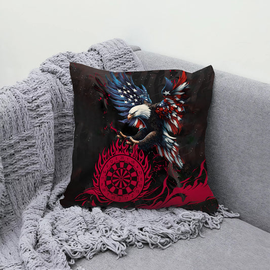 Maxcorners Darts American Eagle Flame Target Multicolor Customized Name 3D Pillow