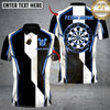 Maxcorners Elite Black & White Darts Customized Name, Team Name 3D Shirt