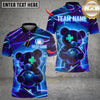 Maxcorners Bowling Neon Bear Multicolor Customized Name, Team Name 3D Shirt