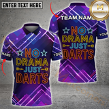 Maxcorners No Drama Just Darts Personalized Name 3D Unisex Shirt