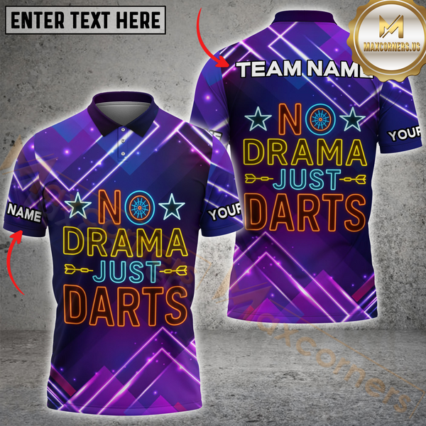 Maxcorners No Drama Just Darts Personalized Name 3D Unisex Shirt